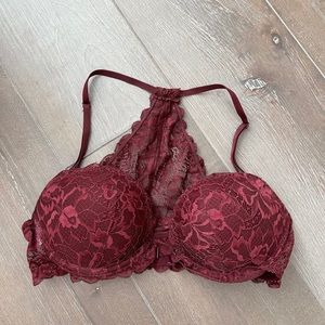 VICTORIA SECRET PINK 34C MAROON BRA padded